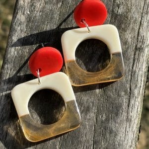 Yellow Round Square earrings for sale